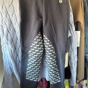 Horze horse riding pants Kids large black horse Patterned Bottoms
